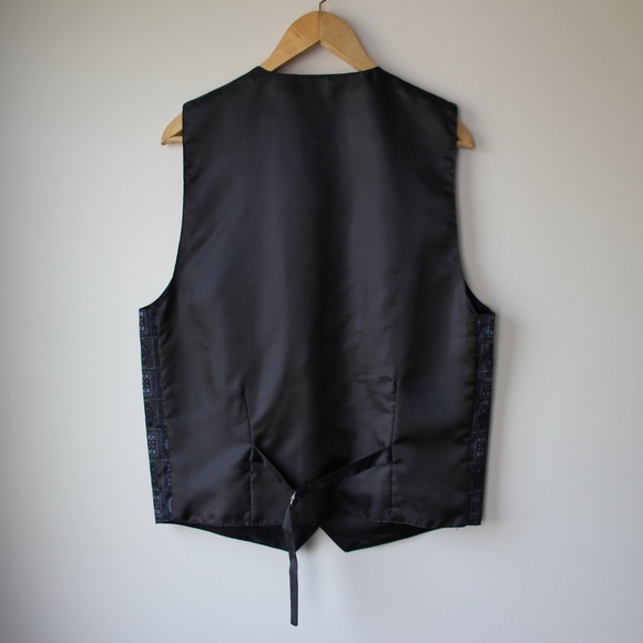 Vintage 1990s Silk Printed Vest; Men's Size Small - Picture 6 of 7